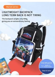 Disney Graphic Simple Letter Print Lightweight Oxford Cloth Backpack Large Capacity Laptop Bag Travel Rucksack Adjustable Straps Multi Compartment College Style Suitable For Students Summer