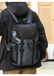 1pc 18 1in 12 2in 5 9in Fashion Men Functional Backpack Large Capacity Multipocket Backpack Scratch Wear Resistant Material Suitable For Travel Commuting Fits 15 6 Inch Laptop Adjustable Shoulder Stra