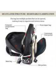 Glow In The Dark Backpack Music Graphic Print Suitable For High School College Students Large Capacity Fashionable Multipurpose Unisex Laptop Bag Travel Rucksack All Strap Patterns Random School Backp