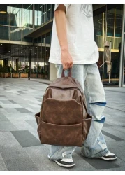 قطعة واحدة حقيبة ظهر عصرية مزدوجة، سعة كبيرة خفيفة الوزن متعددة الجيوب، مصنوعة من مادة البولي يوريثان مناسبة