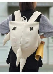 peach tree Large Capacity Shark Pattern Backpack Unisex Fashion Casual Shark Design Backpack Suitable For High School College Students Couple Travel University Outdoor Sports Multifunctional With Mult