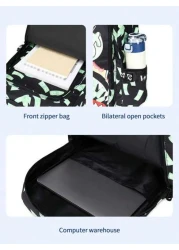 حقيبة ظهر جديدة بطبعة كاموفلاج وشكل فم القرش، مصنوعة من مادة مركبة ناعمة، حقيبة نهارية عادية، سعة كبيرة، حقيب