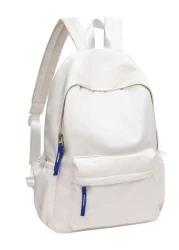 1pc Black Blue Zipper Stylish Backpack Everyday School Bag