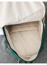 حقيبة ظهر جديدة متعددة الاستخدامات وعصرية، بألوان متباينة كاجوال، حقيبة ظهر رجالية سعة كبيرة، حقيبة طلاب مطب