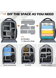 NEWHEY Camera Bag Backpack Professional For DSLR SLR Mirrorless Camera Waterproof Laptop Back Pack 14 15 6 Inch With Rain Cover Anti Theft Travel Case Large Capacity Photography Backpack Bags For Trav