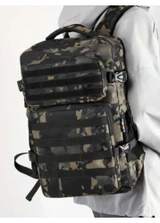 حقيبة ظهر خارجية متعددة الجيوب للرجال، يمكن أن تستوعب حقيبة كمبيوتر 15.6 بوصة، حقيبة مدرسية خفيفة الوزن، حقيبة