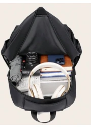 Classic Solid Color Versatile Shoulder Bag Casual Style Large Capacity Multi Pocket Backpack Adjustable Shoulder Strap Fashionable Commuter Bag Suitable For Travel Students And Daily Use