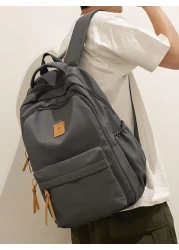 Canvas Backpack Large Capacity School Bag Casual Travel Rucksack Laptop Bag College Bag Summer Dad Bag For School Multi Functional For Books For School Supplies Teenagers Freshmen High School Universi