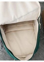 New Versatile Fashion Color Block Backpack Casual Large Capacity Men s Backpack With Letter Print 15 Laptop Bag 20L