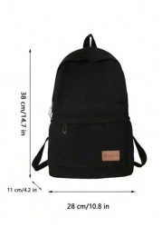 قطعة واحدة حقيبة ظهر موحدة اللون عصرية وسعة كبيرة للاستخدام اليومي، حقيبة مدرسة ورحلات الصيف والربيع، للرجال