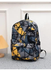 15Inch Foldable Men Colorblock Large Capacity Backpack Schoolbag For Travel College School Rucksack Men Gifts Multi Functional Outdoor Portable Fashionable Casual Dad Goyard Vacation Funny Gifts Chris