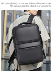 1pc Expandable Large Capacity Travel Backpack Outdoor Beach Bag School Student Backpack Weekend Overnight Bag With Wet Dry Separation Multiple Pockets Scratch Resistant Water Resistant Fabric Holiday