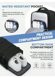 Large Travel Backpack Business Laptop Backpack Cabin Bag 40x20x25 Carry On Backpack Airline Approved Water Proof Backpack Multi Functional Independent Shoe Warehouse Dry Wet Separation Layer Travel Ba