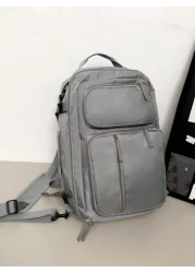 Casual Sports Gym Bag Large Capacity Multi Layer Lightweight Travel Duffel Bag Solid Color For Men College Students