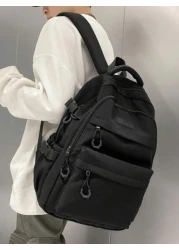 New Multi Layer Design Backpack With Simple And Versatile Style Large Capacity Backpack For Students To Go To School Class And Travel Unisex