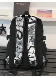 Fabric Multi Pocket Contrast Color Unisex Fashion Backpack Large Capacity Travel Bag