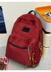 New Spring Versatile Backpack With Solid Color For Primary And Secondary School Students Large Capacity Travel Bag Minimalist Backpack For Going Out Men s Casual Backpack