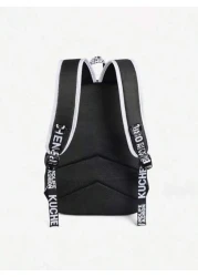 Lightweight Versatile Neon Glow In The Dark Backpack Shoulder Bag Made Of Waterproof Material Large Capacity Adjustable Strap Casual Suitable For School Campus Men All Printed Straps Are Random Anime