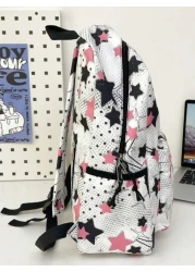 New Large Capacity Star Printed Backpack Fashion Academy Classroom Commuting Leisure Backpack Unisex