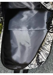 MINGHONG حقيبة ظهر نايلون جرافيتي ذات سعة كبيرة للطلاب، حقيبة ظهر للسفر والأعمال والأوقات الحرة، بناموذج الرسائل