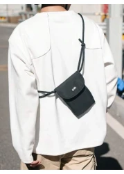 peach tree 1pc Casual Nylon Crossbody Bag For Men Shoulder Bag Messenger Bag Phone Pouch Versatile Daily Use Lightweight Simple Design Suitable For Halloween Outdoor Gift For Boyfriend Students Busine