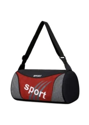 Casual Color Block Cylindrical Sports Sling Bag Leisure Letter Graphic Cylindrical Sports Gym Bag Portable Zipper Lightweight Travel Handbag Fashionable For Daily Use Large Capacity Luggage Bag Workou