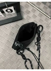 حقيبة كتف رجالية بجيب شبكي، جراب هاتف كاجوال، تصميم ثقوب شبكية، حقيبة ذكية متعددة الاستخدامات للرجال