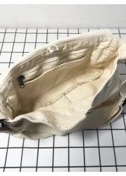 peach tree 1 قطعة حقيبة رسول كانفاس أحادي اللون، حقيبة كتف عبر الجسم للرجال، حقيبة كتف كاجوال سعة كبيرة، حقيبة كروس