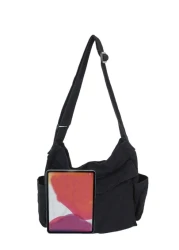 Multifunctional New Design Large Capacity Multi Pocket Crossbody Bag Shoulder Bag Sling Bag Casual Bag University Student College Messenger Bag Cylinder Bag Men Bag Winter Laptop Travel Bag Black Bag