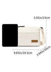 Casual Nylon Crossbody Bag Shoulder Bag Adjustable Strap Waterproof Zipper Single Strap Bag With Multiple Pockets Solid Color Polyester Lining