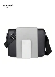 saroxi Casual Messenger Bag For Men Multi Functional Large Capacity Adjustable Strap Travel Hiking Applicable Solid Color Simple Fashion Essential For Young Men Students Fall Christmas Winter Gifts Go