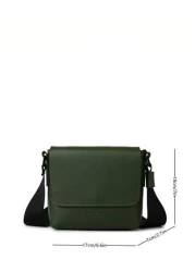 peach tree 1pc Fashionable Solid Color Mini Crossbody Bag Business PU Flap Shoulder Bag For Men Peach Tree Minimalist Solid Color Man s Sling Bag Waterproof PU Shoulder Pack For Travel Outdoor Sports