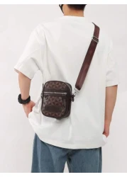 Men s Classic Floral Square Crossbody Bag Casual Shoulder Bag Suitable For Commuting Back To School Travel Sling Bag Purse Essentials Fashion Men s Bags Business