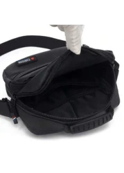 Men s Casual Versatile Solid Color Nylon Messenger Crossbody Phone Bag Business Style