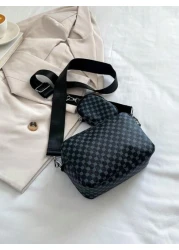 European And American Messenger Bag Two Piece Package Bag New Two In Shoulder Strap Fashion Printing Package Can Be Split Multi Functional Simple Fashion Personality Bag Japanese And Korean Casual Sho