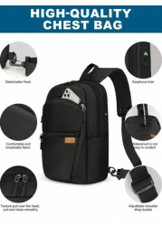 Sling Bag For Men Lightweight Waterproof Chest Crossbody Bag Anti Theft Multipurpose Sling Backpack For Outdoor Sport Business