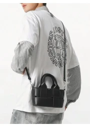 peach tree Men s Messenger Bag Shoulder Bag Square Bag Handbag Waterproof PU Leather Casual Business Travel Toiletry Storage Tool Bag Large Capacity Keeps Your Items Organized