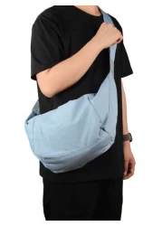 1pc Men s Mori Style Oblique Shoulder Bag Large Capacity Lightweight Diagonal Crossbody Dumpling Bag Casual One Shoulder Bohemian Crescent Crossbody Messenger Bag Nylon Backpack
