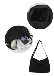 Students Multifunctional Sling Bag Shoulder Bag Casual Bag Large Hobo Messenger Bag Minimalist Black Schoolbag College School Outdoors Sports Fabric Portable Bag Crossbody Bag Thanksgiving Purse Funny