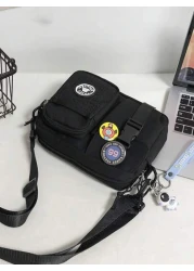 Small Square Bag Black Release Buckle Decor With Bag Charm For Daily School Bag Sling Bag Sport Bag For High School University Student For Travel College School Shoulder Bag Crossbody Bag Side Bag Sum