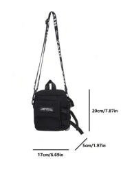 1PC Multi Pocket Buckle Crossbody Bag Solid Color Shoulder Bag Adjustable Shoulder Strap Zipper Shoulder Bag Simple Design Crossbody Bag Water Proof Nylon Shoulder Bag Crossbody Zipper Bag Christmas Z