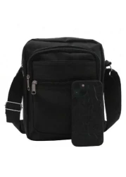 حقيبة كروس بودي صغيرة - نايلون بحجرات سحاب متعددة - حزام قابل للتعديل للارتداء المريح ، متعددة الاستخدامات لتل