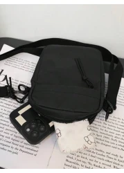 1 Pc Oxford Cloth Solid Color Mini Shoulder Bag Casual Minimalist Crossbody Bag Suitable For Daily Use