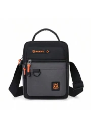 New Men s Sling Bag Casual Contrast Color Letter Pattern Messenger Bag Multi Functional Oxford Cloth Water Resistant Large Capacity Crossbody Bag Christmas Fall University Cross Body Bag Side Bag Gift