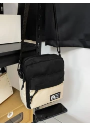 Canvas Shoulder Bag With Pendant Multicolor Mini Crossbody Bag For Cellphone Freshman Multi Functional Dorm University Man Bag Side Bag Students Summer Travel Sling Bag Multiple Pockets Messenger Bag