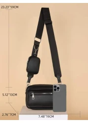 New Women s Bag Simple Casual Two Piece Shoulder Bag Fashion Crossbody Bag Retro PU Soft Leather Feeling Women s Oblique Shoulder Bag