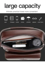 1pc Men s Shoulder Crossbody Waist Hand Chest Bag PU Water Proof Wear Resistant Material With Large Capacity Pockets Adjustable Strap Convenient And Portable New Fashionable Business Bag Ideal Gift Si