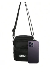 1pc Men s Shoulder Bag Shoulder Bag Shoulder Strap Adjustable Zipper Portable Black Solid Color Polyester Simple Leisure Fashion Travel To Work Travel School Student Men s Shoulder Bag Outdoor Fashion