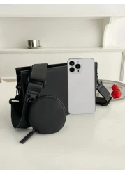 Simple Solid Color Fashionable 2Pcs Set Shoulder Bag Crossbody Bag Sling Bag Side Bag Square Bag Box Bag With Mini Coin Purse For Travel Vacation Business Casual School Waterproof Valentines Gift Slin