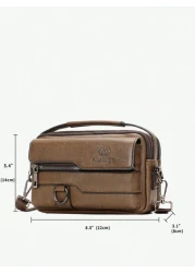 gorchis New Style Crossbody Bag Pu Leather Multi Pocket Shoulder Bag Multifunctional Handbag Sling Bag Square Bag For Holiday Travel Essentials Commute Business Casual Outdoor Ideal Simpler Classic Sa